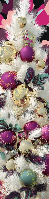 Free printable Christmas bookmarks of a white Christmas tree